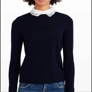 Club Monaco Kalani Lace Collared Sweater